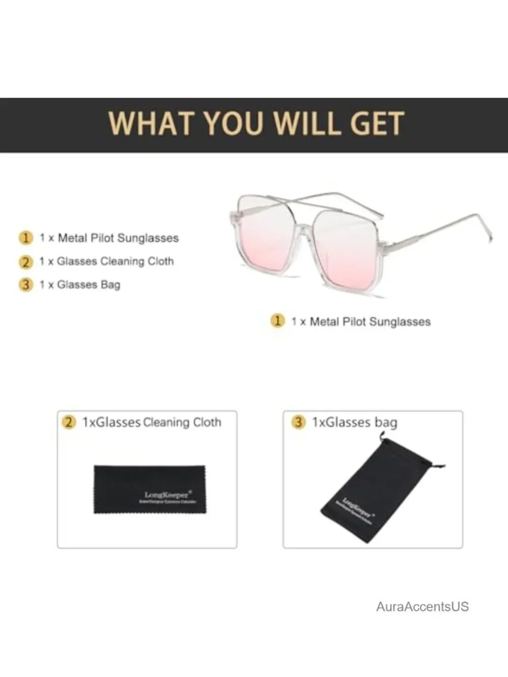 Oversize Pilot Sunglasses Square Semi-Rimless UV400 Retro Aviator Shades